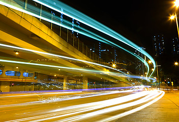 Image showing Highway traffic at night