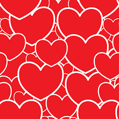 Image showing Abstract red background with hearts