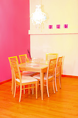 Image showing Pink dinning