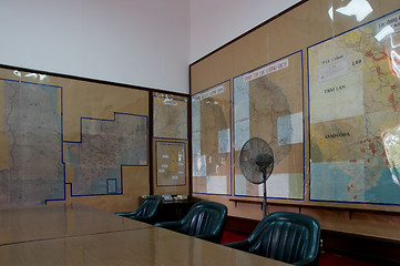 Image showing Map room at the Reunification Palace in Ho Chi Minh City