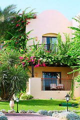 Image showing Tropical villa with beautiful garden 
