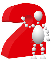 Image showing Man with red symbol of 2