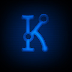 Image showing Neon Letter K