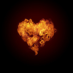 Image showing Heart in Fire