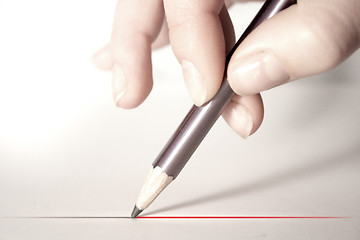 Image showing Hand With Pensil