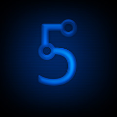 Image showing Neon Letter 5