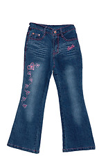 Image showing Blue children girl jeans isolated