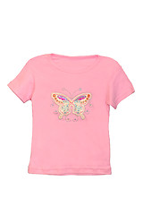 Image showing Children girl pink T-shirt isolated