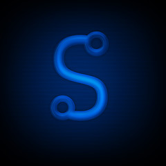 Image showing Neon Letter S