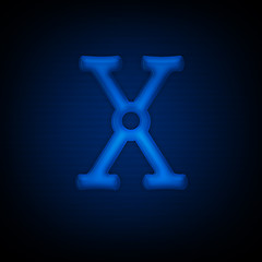 Image showing Neon Letter X