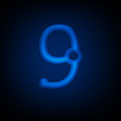 Image showing Neon Letter 9