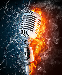 Image showing Microphone on Fire and Water