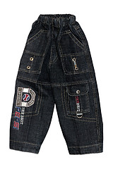 Image showing Children boy black jeans shorts isolated