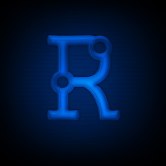 Image showing Neon Letter R