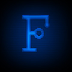 Image showing Neon Letter F