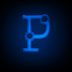 Image showing Neon Letter P