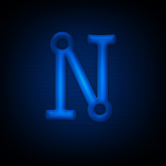 Image showing Neon Letter N