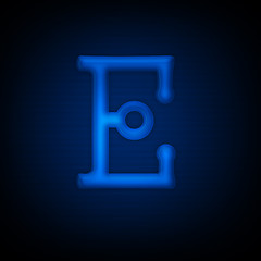 Image showing Neon Letter E