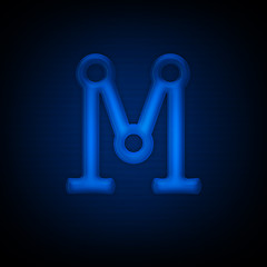 Image showing Neon Letter M