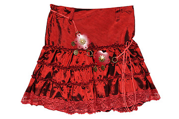 Image showing Red children girl skirt isolated