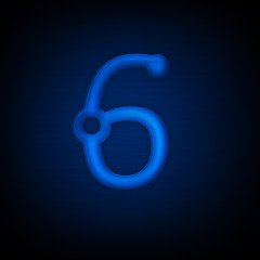 Image showing Neon Letter 6
