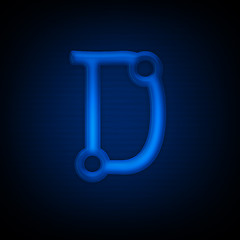 Image showing Neon Letter D