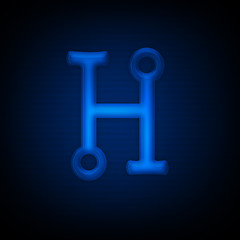 Image showing Neon Letter H