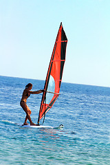 Image showing windsurf - surfer girl