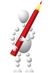 Image showing Man with red pencil