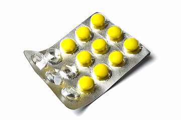 Image showing Yellow Pills isolated on white 