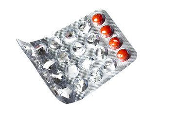 Image showing  red pills isolated on white