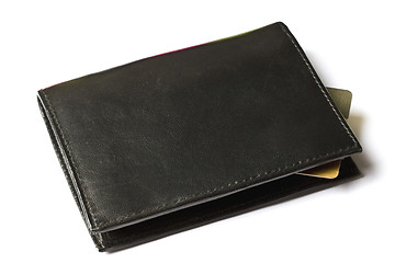 Image showing Black wallet with Credit card 