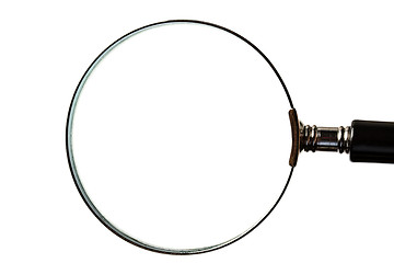 Image showing Magnifying glass on white