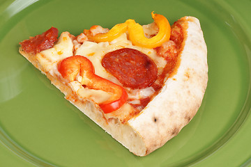 Image showing Slice of hot spicy pizza