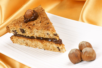 Image showing Hazelnut and chocolate cake