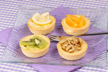 Image showing Mini fruit tarts