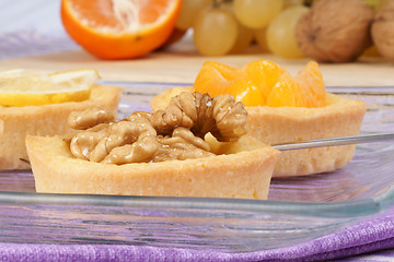 Image showing Mini fruit tarts close-up