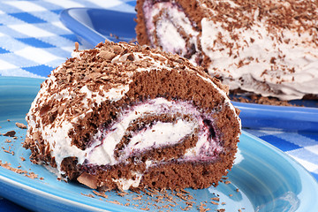 Image showing Chocolate swiss roll cake