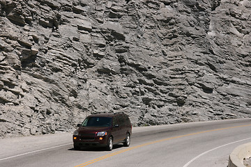 Image showing Mountain road and a car