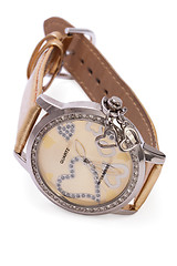 Image showing Golden Wristwatches with Hearts isolated