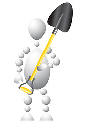 Image showing Man as worker with a big spade