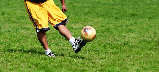 Image showing Man playing soccer