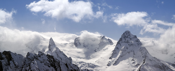 Image showing Panorama Mountains in cloud