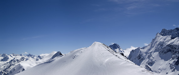 Image showing Panorama Caucasus Mountains, Dombay.