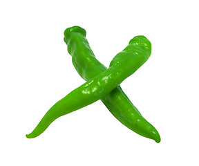 Image showing Letter X composed of green peppers