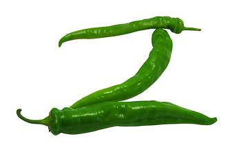 Image showing Letter Z composed of green peppers