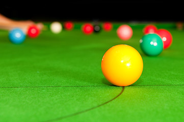 Image showing Yellow snooker ball