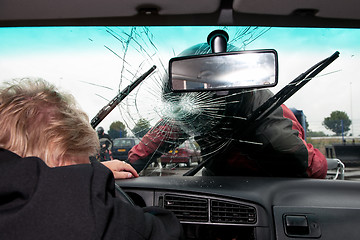 Image showing Broken windscreen