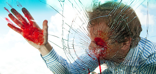 Image showing Man on windscreen