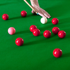 Image showing Playing snooker